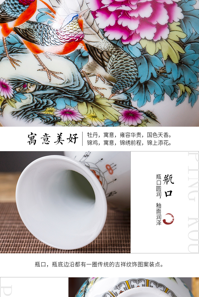 Live long and proper three - piece jingdezhen ceramics, vases, flower arranging Chinese wine sitting room porch place ornament