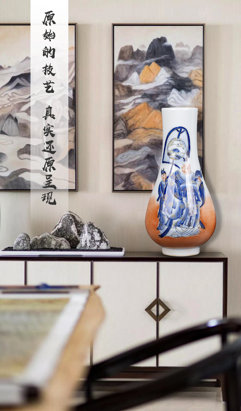 Jingdezhen ceramic hand - made paint characters pastel youligong vase Chinese ancient frame furnishing articles household act the role ofing is tasted