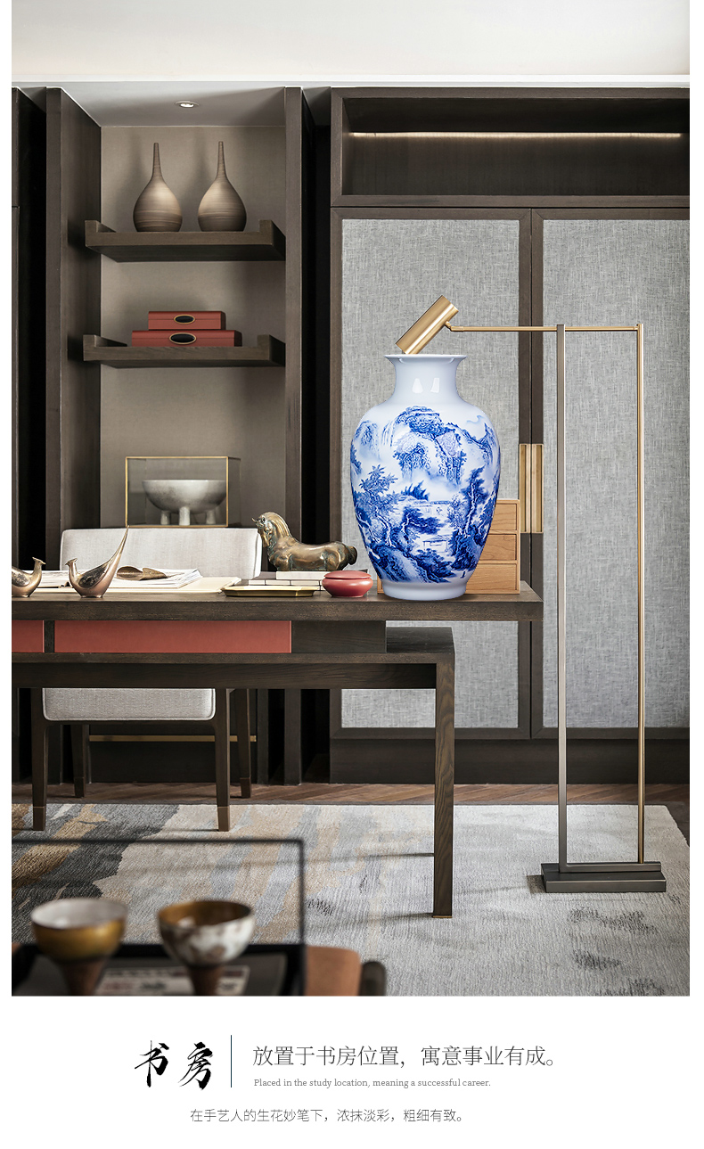 The Master of jingdezhen ceramic hand - made thin foetus porcelain vase of blue and white porcelain flower arranging rich ancient frame sitting room of Chinese style household furnishing articles