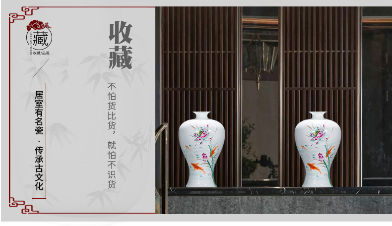 Jingdezhen ceramic vase famous hand - made Chinese pomegranate thin foetus and exquisite furnishing articles home sitting room adornment flower arrangement