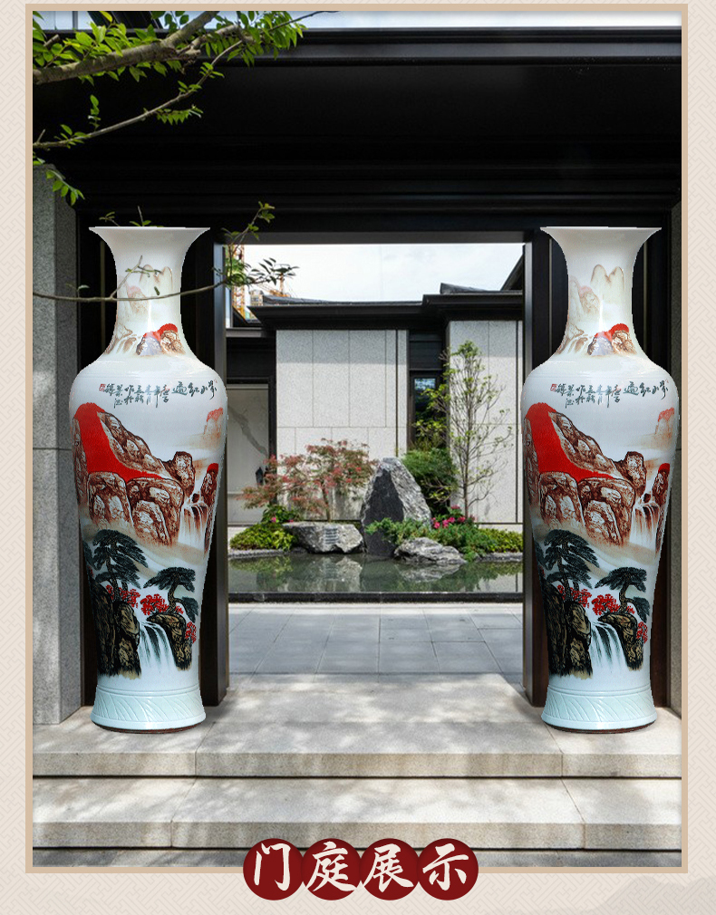 Jingdezhen ceramic hand - made much luck landing a big vase Chinese sitting room adornment is placed large opening gifts