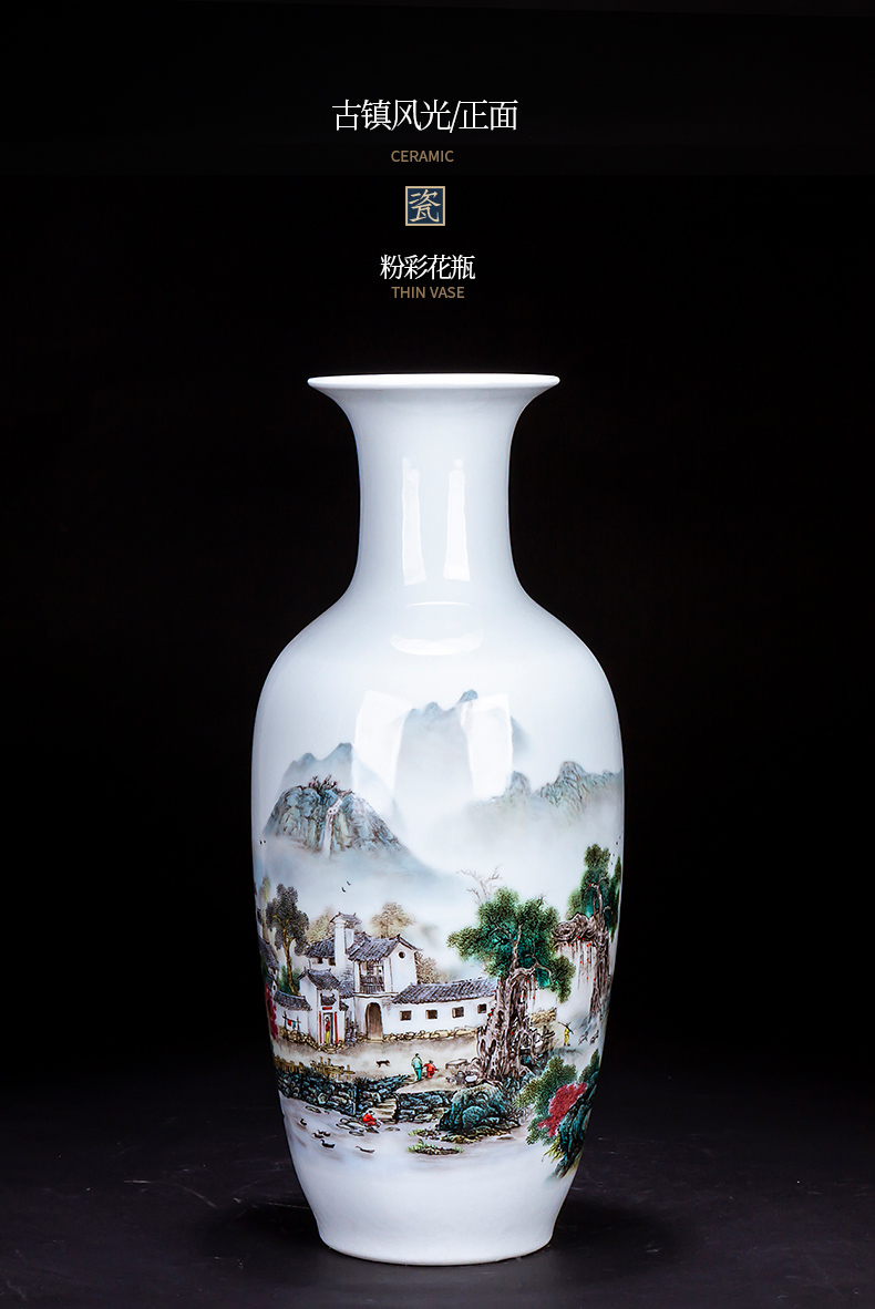 Large Chinese blue and white porcelain vase of jingdezhen ceramics sitting room place, TV ark, home decoration flower arrangement