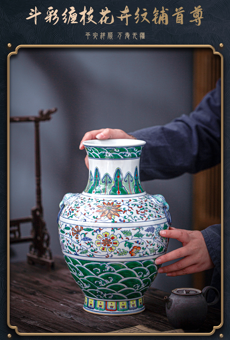 Jingdezhen ceramic imitation the qing qianlong hand - made vases study handicraft sitting room place the bucket color antique porcelain decoration