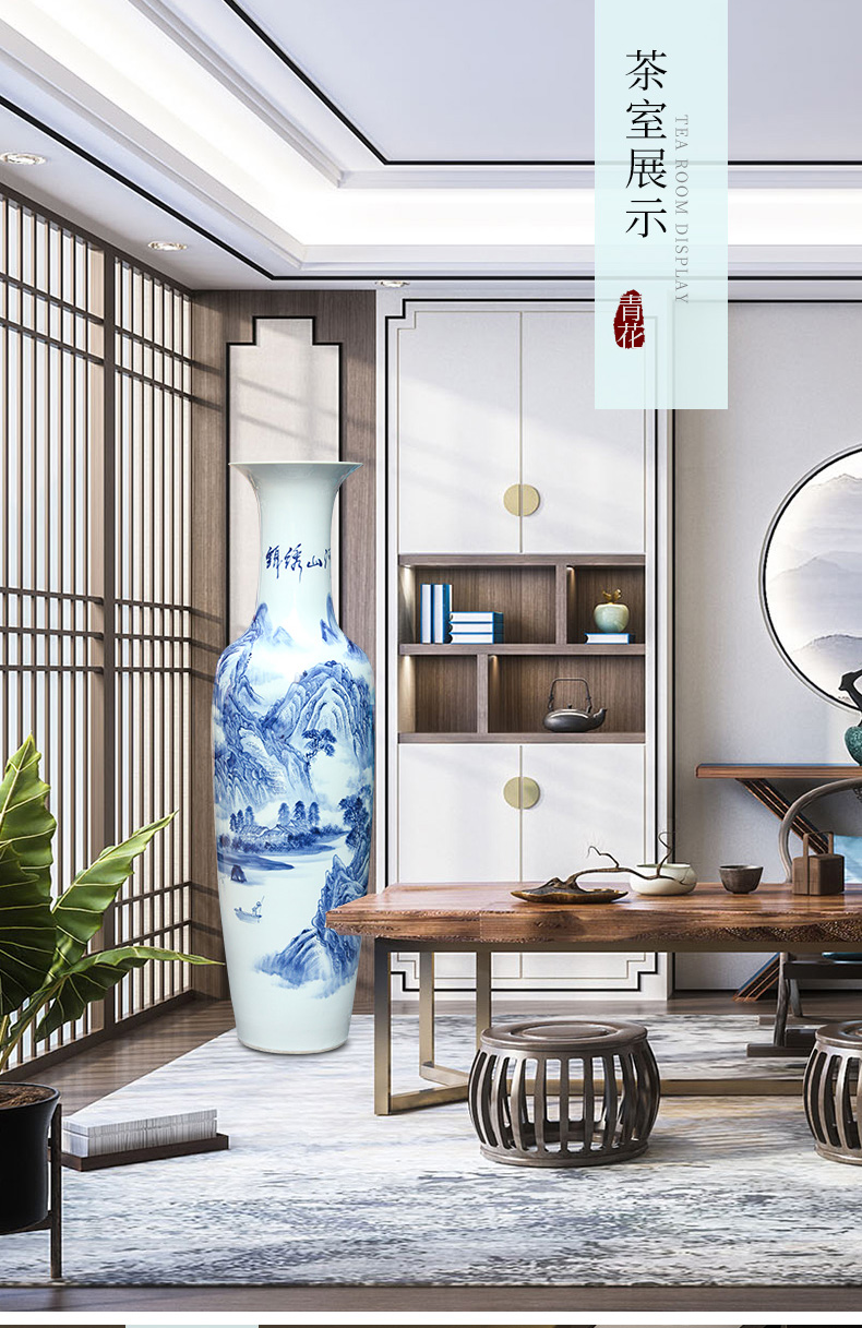 Jingdezhen ceramics hand - made porcelain vase of large Chinese style living room the opened flower arrangement home decoration company