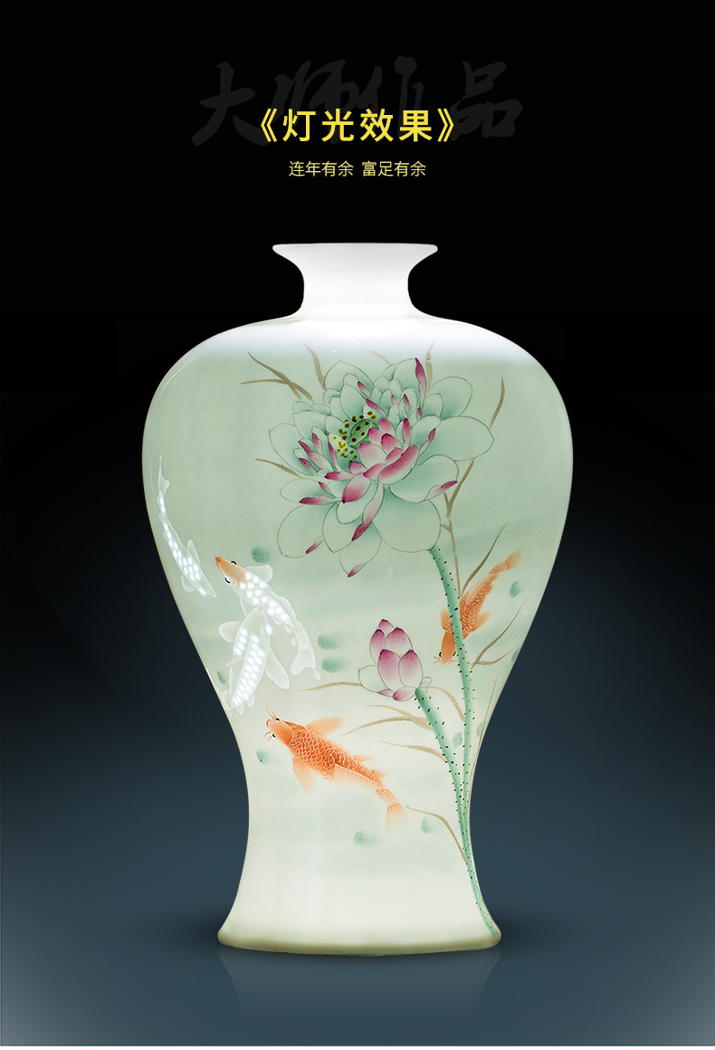 Jingdezhen ceramic vase famous hand - made Chinese pomegranate thin foetus and exquisite furnishing articles home sitting room adornment flower arrangement