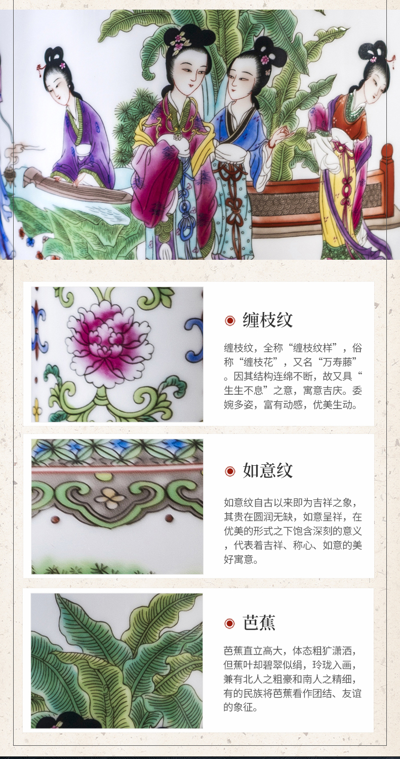 Jingdezhen ceramic hand - made paint had Chinese vase rich ancient frame sitting room office handicraft furnishing articles