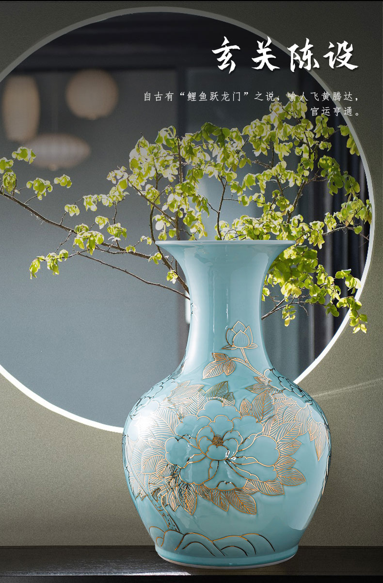 Jingdezhen ceramic hand - made paint vases, flower arranging new Chinese style living room rich ancient frame furnishing articles home decorative arts and crafts