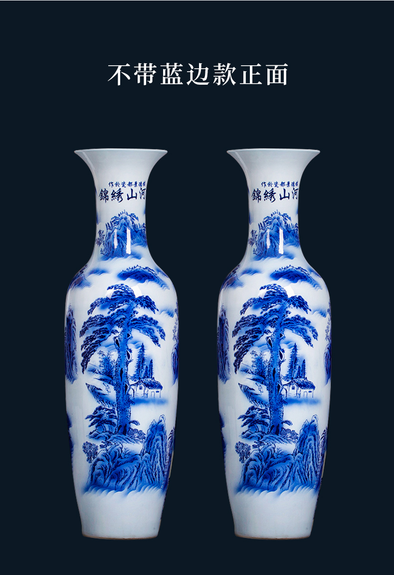 Jingdezhen ceramics big blue and white porcelain vase splendid sunvo hotel decoration furnishing articles be born a large living room