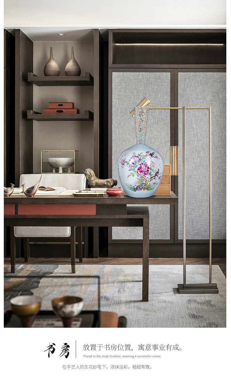 The Master of jingdezhen chinaware paint powder enamel vase furnishing articles of Chinese style home decoration sitting room porch flower arrangement