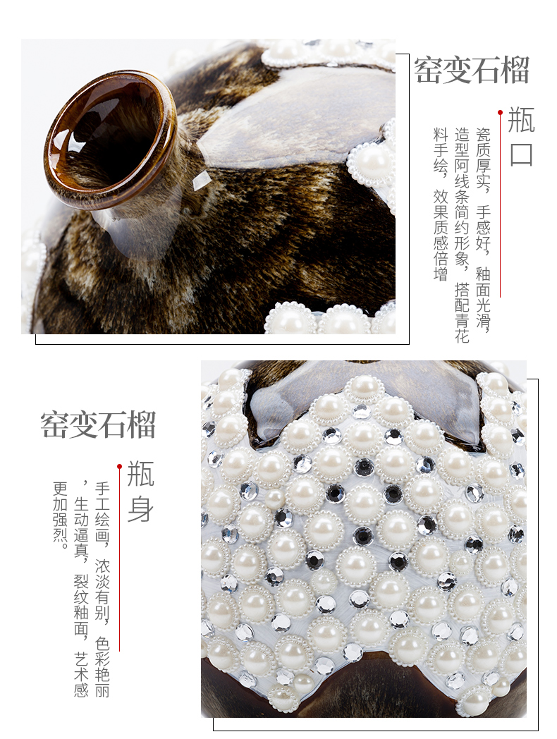 Jingdezhen ceramic up guinea fowl new sitting room of Chinese style household wine creative furnishing articles furnishing articles craft ornaments