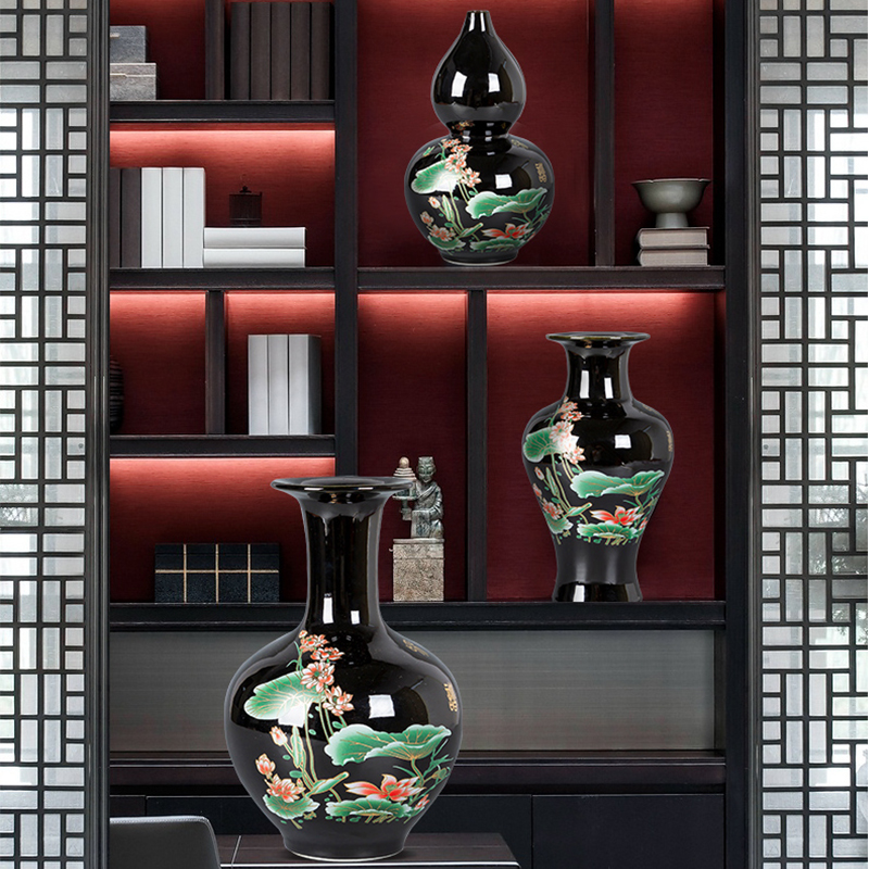 Sharply jingdezhen ceramics glaze floret bottle furnishing articles dried flower arranging flowers sitting room of Chinese style household adornment TV ark
