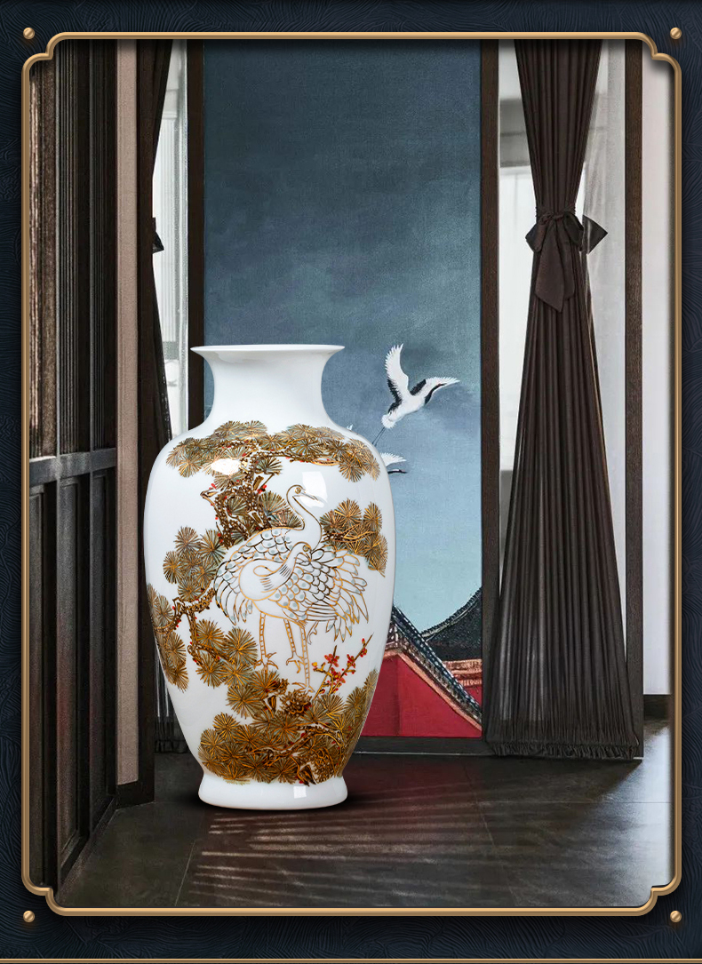 Jingdezhen ceramic paint hand - made vases furnishing articles sitting room flower arranging office of new Chinese style decoration porcelain arts and crafts