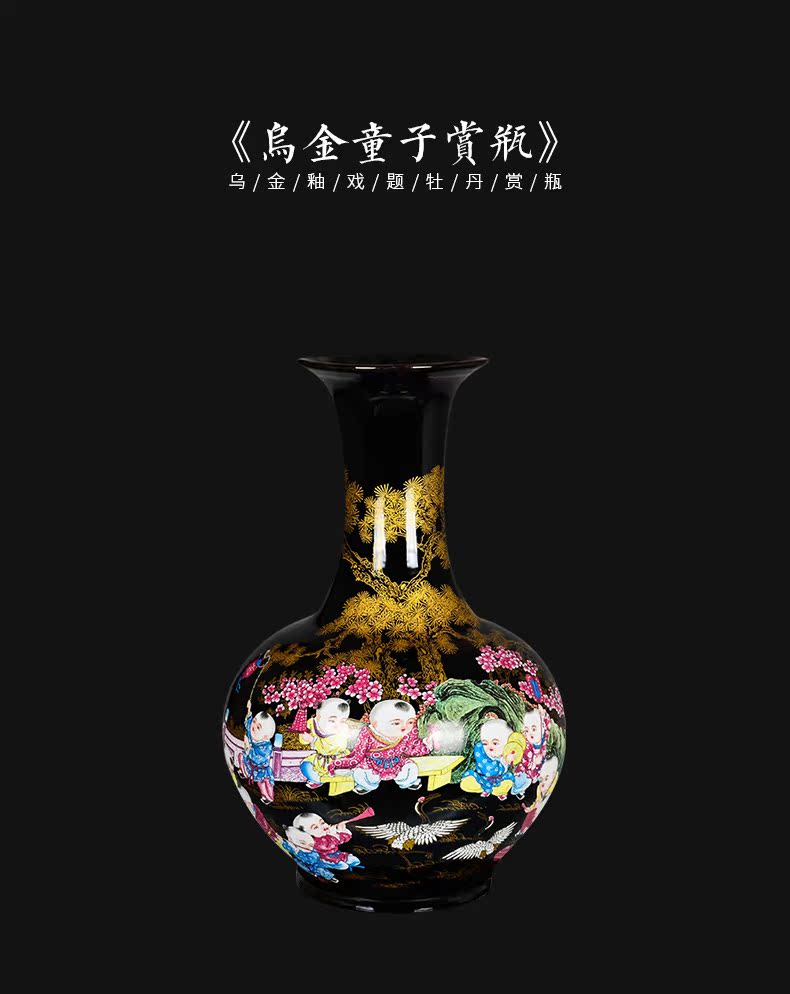 Jingdezhen chinaware big blue vase furnishing articles of Chinese style living room TV ark landed a large decorative arts and crafts