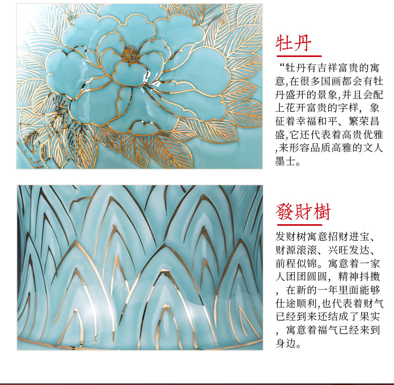 Jingdezhen ceramic hand - made paint vases, flower arranging new Chinese style living room rich ancient frame furnishing articles home decorative arts and crafts