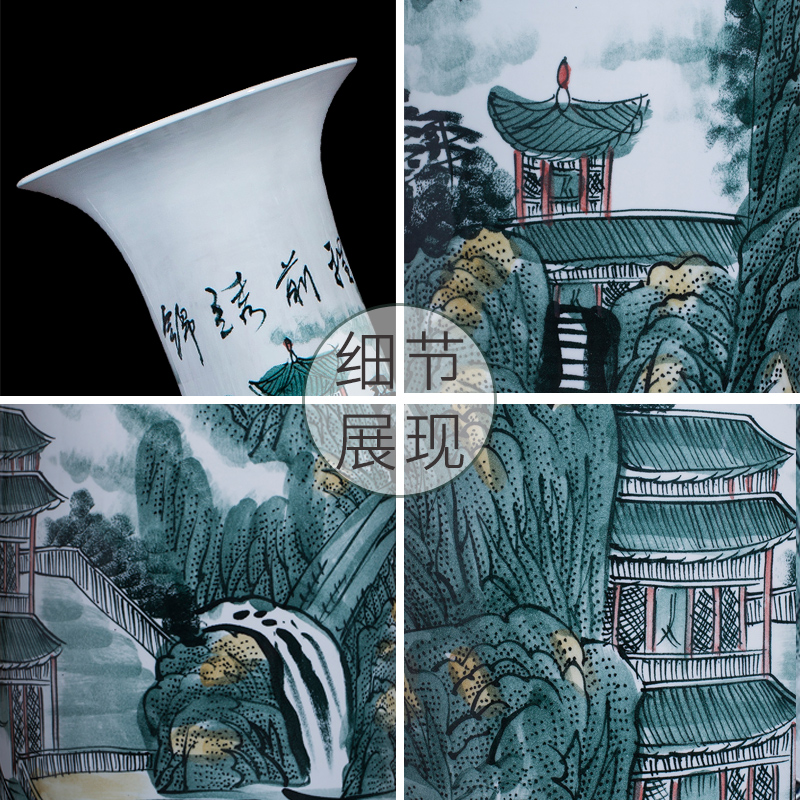 Jingdezhen ceramics hand - made bright future of large vases, sitting room adornment is placed hotel opening gifts