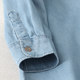 Autumn new style mid-length Tencel denim shirt for women slimming European and American style loose design shirt jacket