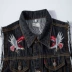 Áo vest nam mùa xuân và hè thu đông lỏng lẻo Hàn Quốc đen cá tính vest không tay họa tiết chim thêu vest - Dệt kim Vest