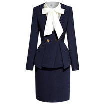 High-end professional suit for women spring and autumn fashion hotel front desk work clothes property customer service bank cashier work clothes