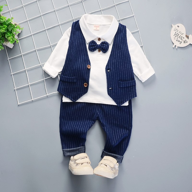 Suit Flower con váy nam 19 mới nhỏ cậu bé bộ mùa thu và mùa đông đám cưới mùa xuân váy chủ trì trường tiểu học trên trẻ sơ sinh.