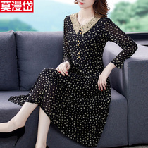 Fashion Shatters Long Sleeves Dress Woman Spring Autumn New your Lady Temperament Reduction of the Slender Mid-Length dresses