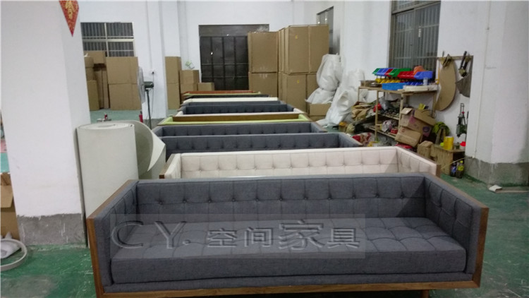 Bắc âu cổ điển sofa thiết kế đồ nội thất sofa hộp khách sạn phòng khách thương mại vải da đa chỗ ngồi sofa