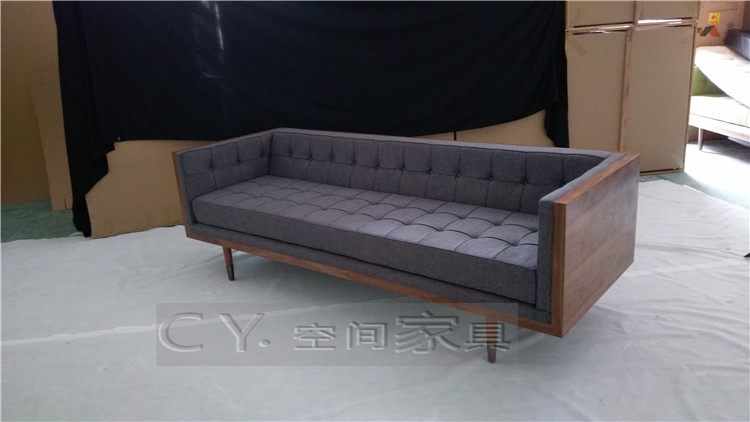 Bắc âu cổ điển sofa thiết kế đồ nội thất sofa hộp khách sạn phòng khách thương mại vải da đa chỗ ngồi sofa