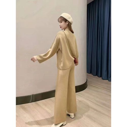 Демисезонный комплект, трикотажный модный свитер для отдыха, оверсайз