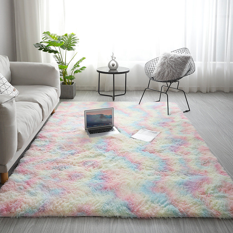 Nordic Plush Living Room Sofa Tea Table Carpet Bedroom Cute Bed Side Blanket Full Tatami Custom Long Hair Mat