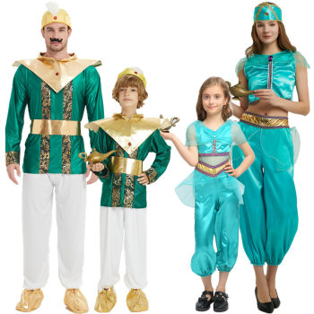 ເຄື່ອງນຸ່ງຫົ່ມ halloween aladdin ພໍ່ແມ່ແລະເດັກນ້ອຍ costumes ການປະຕິບັດ