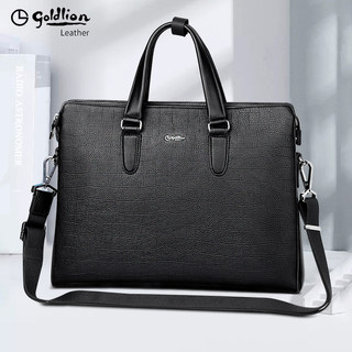 Goldlion Men's Handbag, Men's Business Travel and Commuting 2026 New Model, Genuine Leather Large-Capacity Briefcase for Men