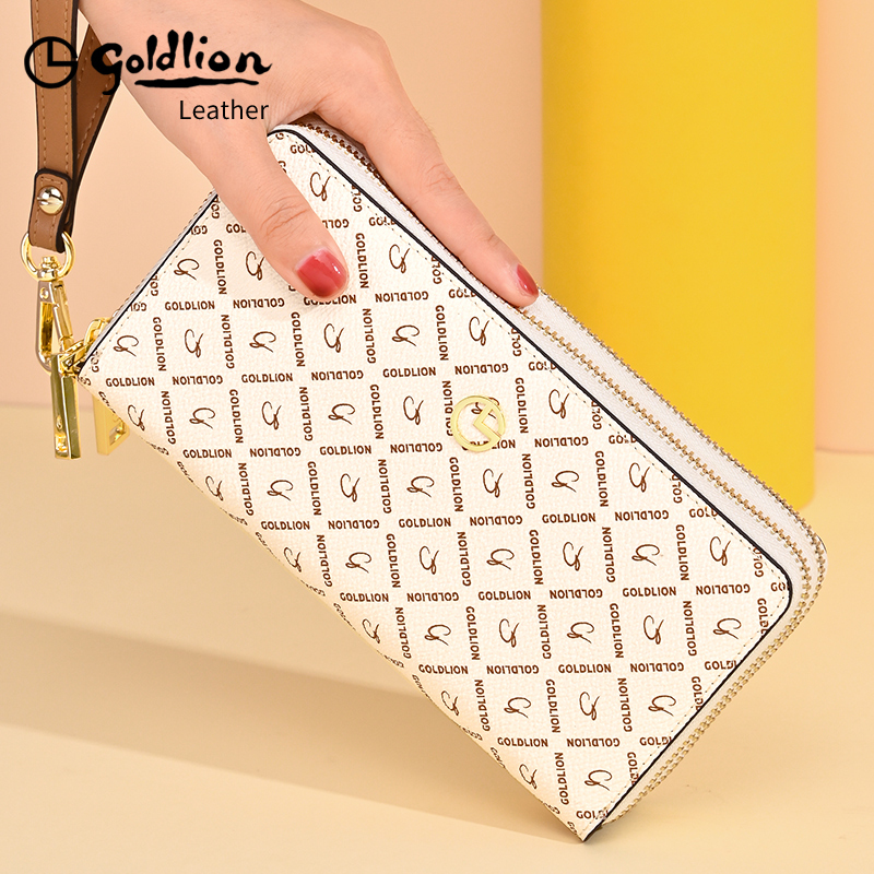 Goldlion Women's Long Wallet Card Holder Integrated High-End 2026 New Model Large Capacity Cash Women's Clutch Bag