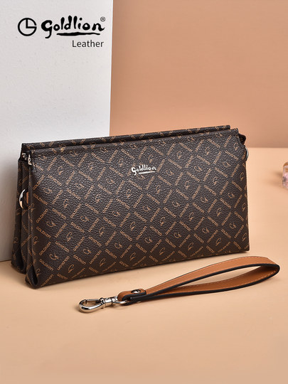 Goldlion Women's Handbag, Small Bag, High-End Ladies' Clutch, Mother's Style Clutch, High-Class Gift for Girlfriend, Bag