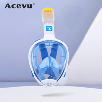 Adult Children Diving Mirror Full Dry Breathing Tube Large Frame Full Hood Silica Gel Anti-Choking Water Snorkeling Tripica Full Mirror