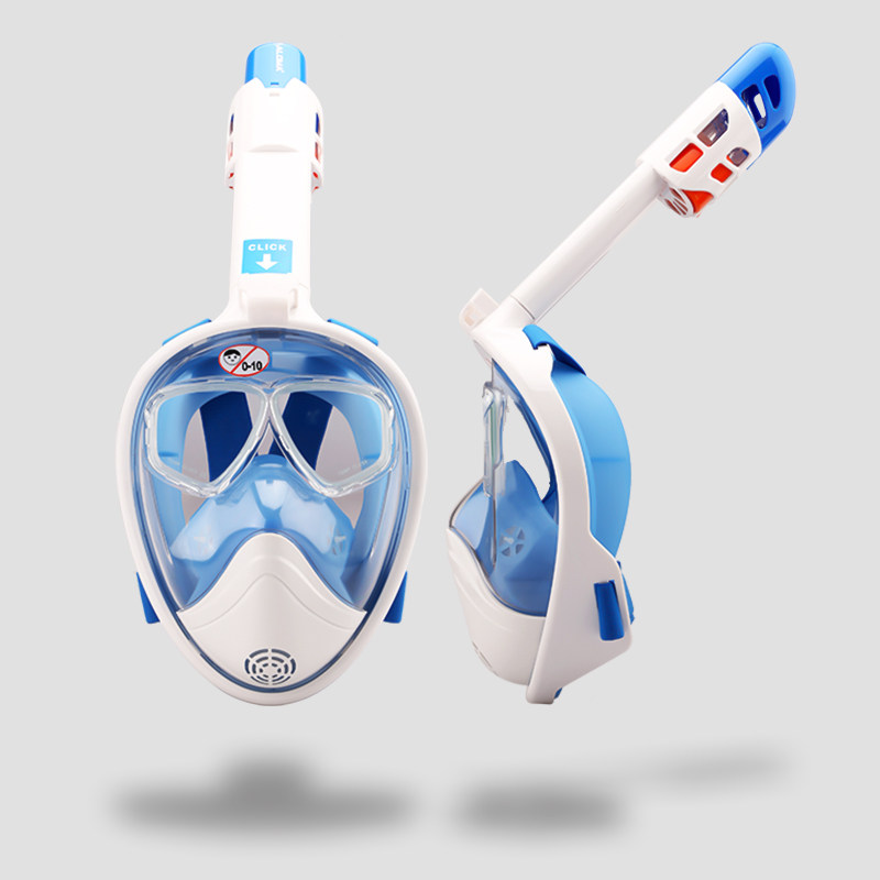 Available for myopia adult snorkeling full hood full dry anti-choking water HD anti-fog full face diving mask suction mask