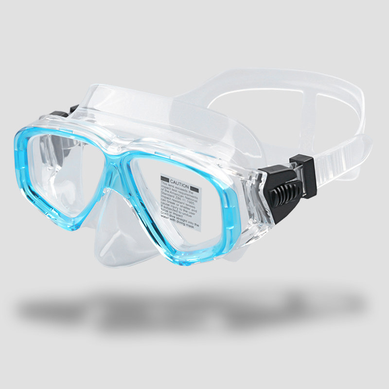 Surface mirror with transparent anti-fog mask with myopic glass lens