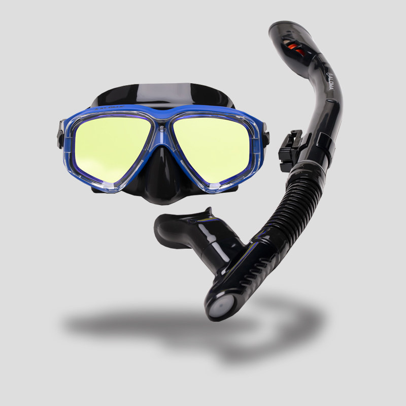 (Adjustable Myopia) Diving mirror Suction Tube Suit Anti-Fog Waterproof Swimming Goggles Snorkeling Equipment Learn Swimming Mask