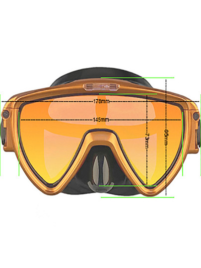 Diving mask with flashlight liquid silicone mask tempered glass single lens anti-fog snorkeling mask flashlight holder