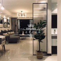 Minimalist narrow frame industrial wind Changhong glass partition tempered art craft embossed glass porch screen customization