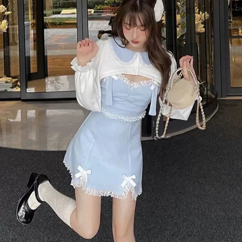 Японское сладкое лолита платье LACE ЖЕНЩИНАМ БУТЫК ПУГОВИЦЫ РОЗОВЫЙ KAWAII ВЕЧЕРИНКА