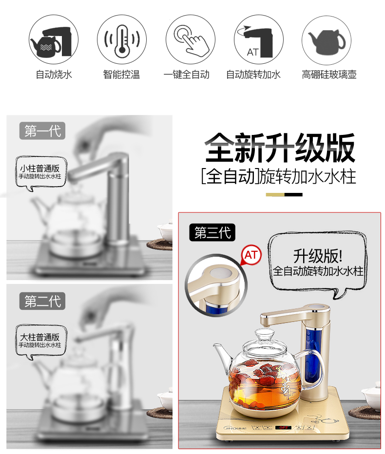 giá ấm siêu tốc panasonic 金 杞 LD-102 hoàn toàn tự động ấm đun nước điện ấm đun nước thủy tinh ấm đun nước gia đình bơm điện bếp trà đặt - ấm đun nước điện siêu tốc