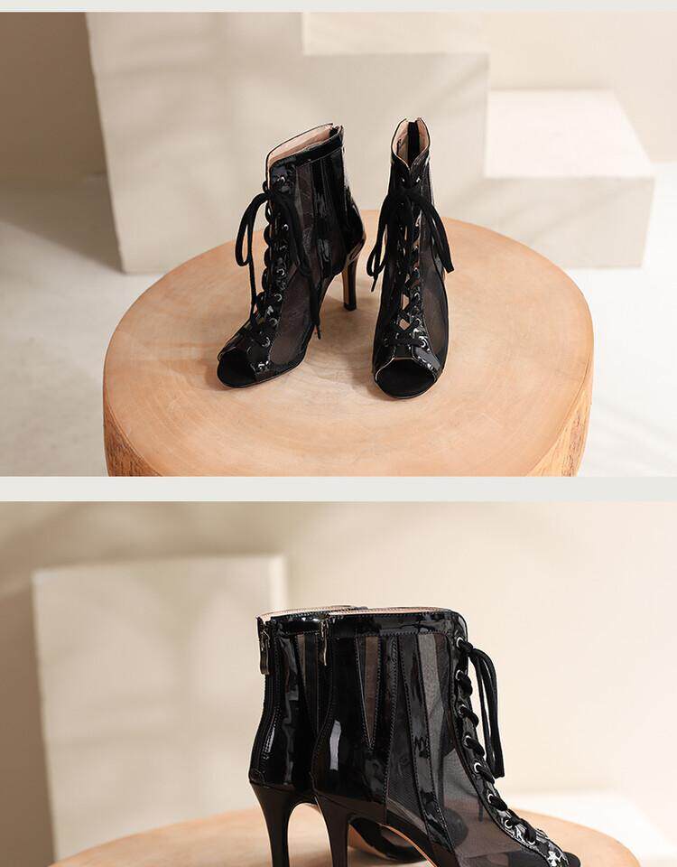 Летние короткие сапоги, ботинки, танцующие туфли на высоком каблуке, босоножки, большой размер Li Xiuxiu 