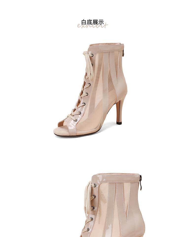 Летние короткие сапоги, ботинки, танцующие туфли на высоком каблуке, босоножки, большой размер Li Xiuxiu 