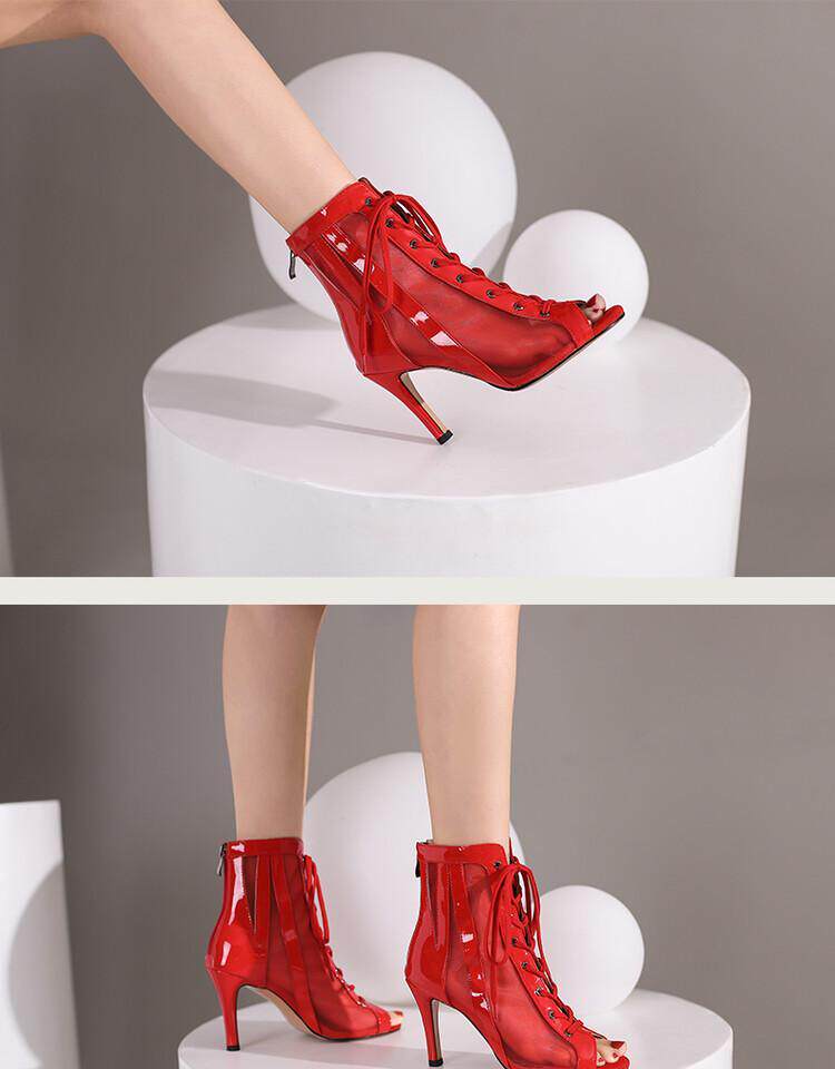 Летние короткие сапоги, ботинки, танцующие туфли на высоком каблуке, босоножки, большой размер Li Xiuxiu 