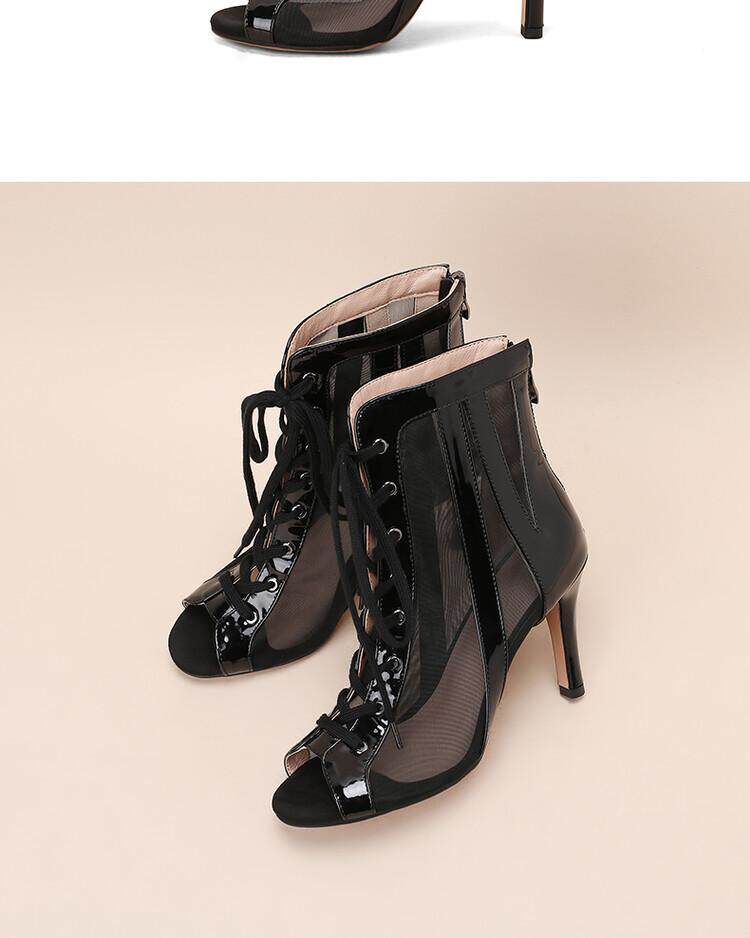 Летние короткие сапоги, ботинки, танцующие туфли на высоком каблуке, босоножки, большой размер Li Xiuxiu 