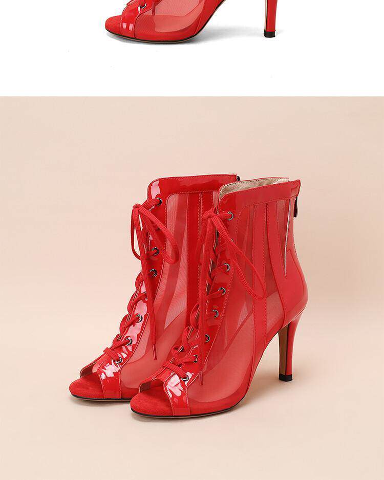 Летние короткие сапоги, ботинки, танцующие туфли на высоком каблуке, босоножки, большой размер Li Xiuxiu 