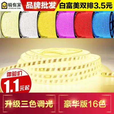 LED light strip super bright 5050 light strip 3014 double row 2835 light strip Suspended ceiling living room colorful remote control light strip waterproof