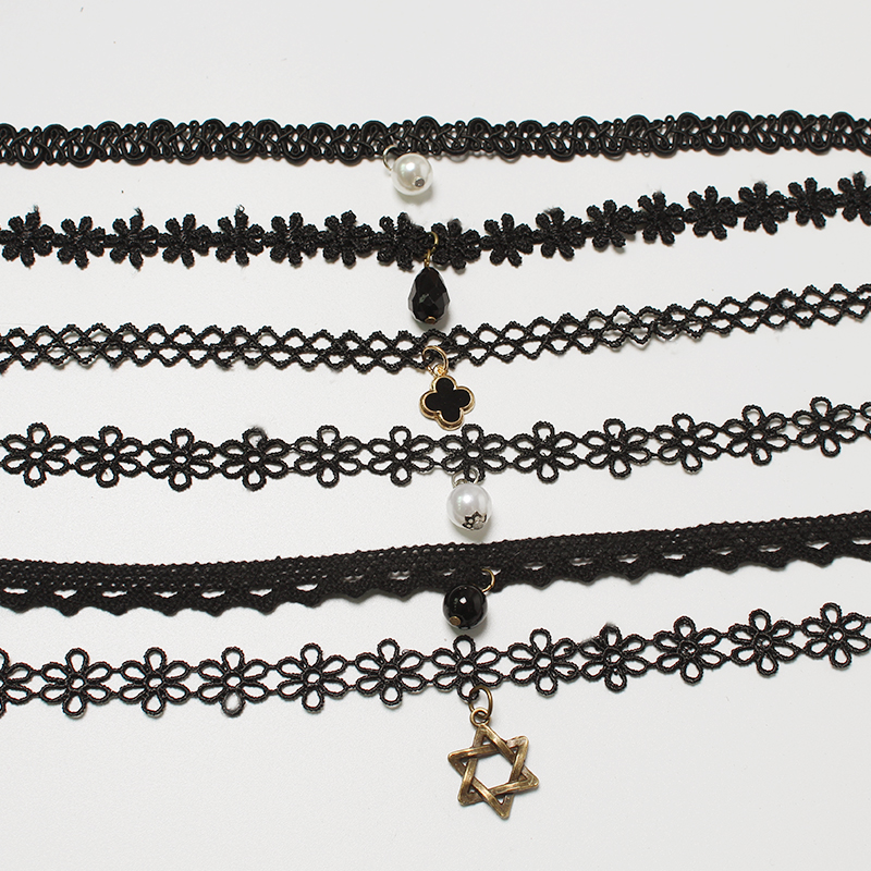 Children's necklace jewelry Korean version of the new girl lace collar collarbone chain necklace