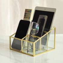 Simple creative home living room remote control box transparent desktop finishing storage glass jewelry box