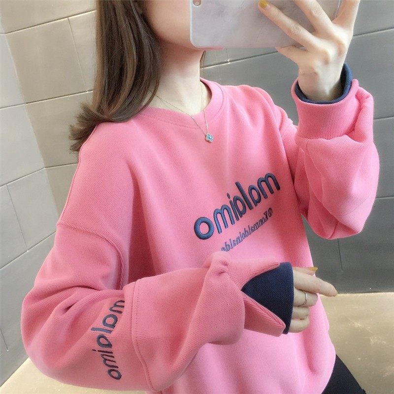 Springwear 2022 new loose ladies sweatshirt pink spring and autumn thin jacket ins tide super fire foreign top