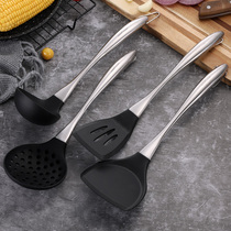 Silicone cooking shovel Non-stick pan special shovel Household spoon colander 304 stainless steel spatula frying spoon kitchenware